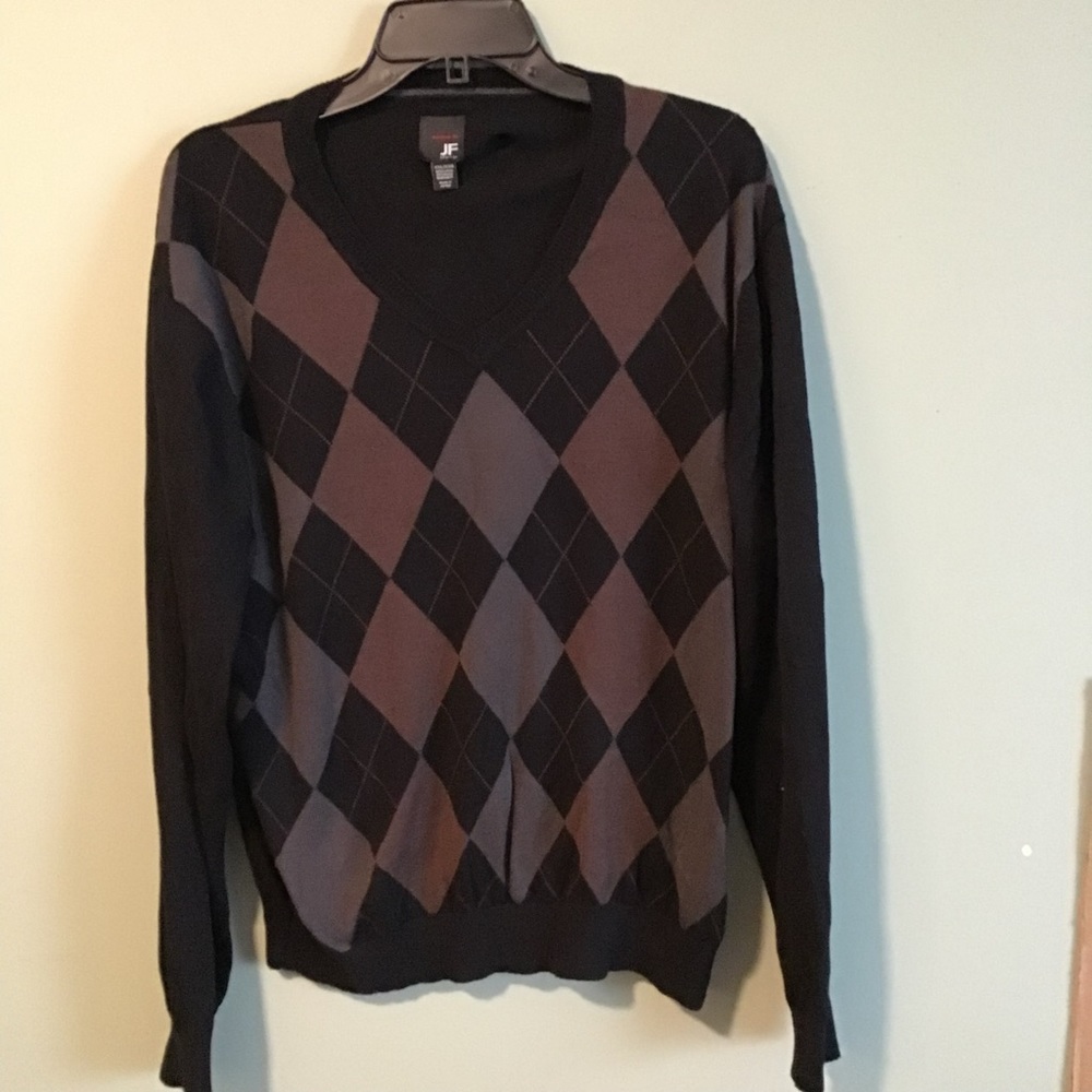 JF J. Ferrar Argyle Pullover Sweater Modern Fit Size XXL  Preowned